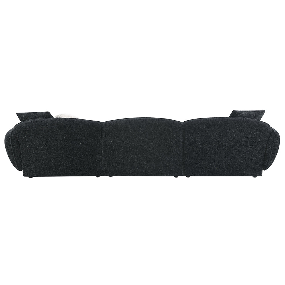 Lucifer Black/White Shimmer Sectional Sofa - Ornate Home