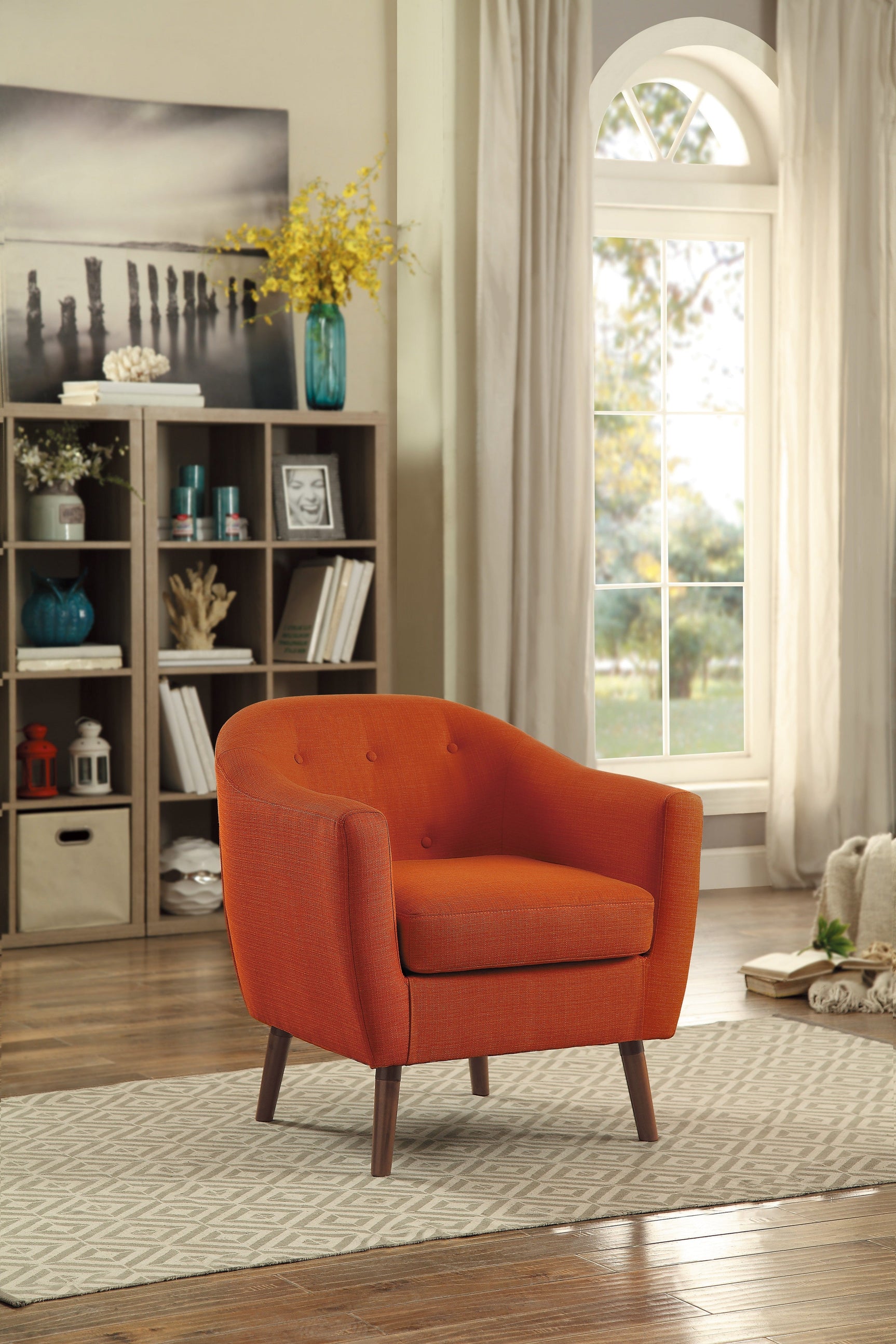 Lucille Orange Accent Chair - Ornate Home