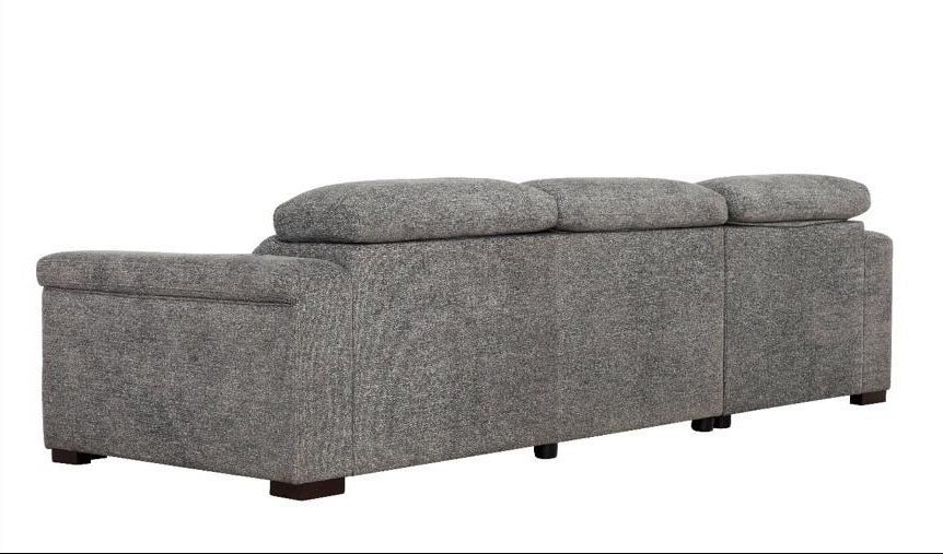 Lucious Gray Double Slider Power Sectional Sofa w/ Storage LAF Chaise - Ornate Home