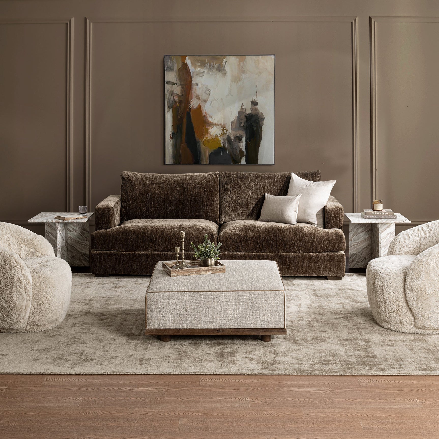 Ludwig Mossed Brown 2pc Sofa - Ornate Home