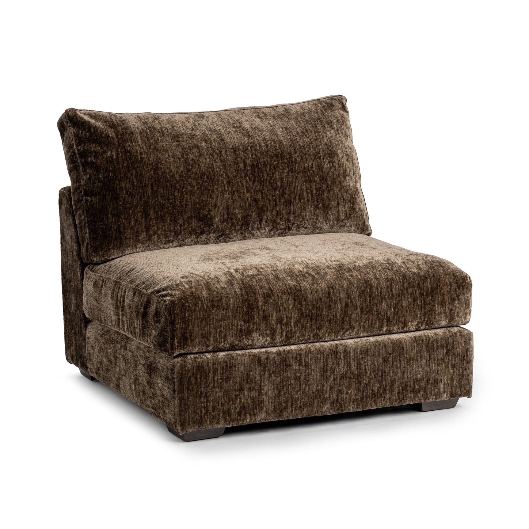 Ludwig Mossed Brown Armless Chair - Ornate Home