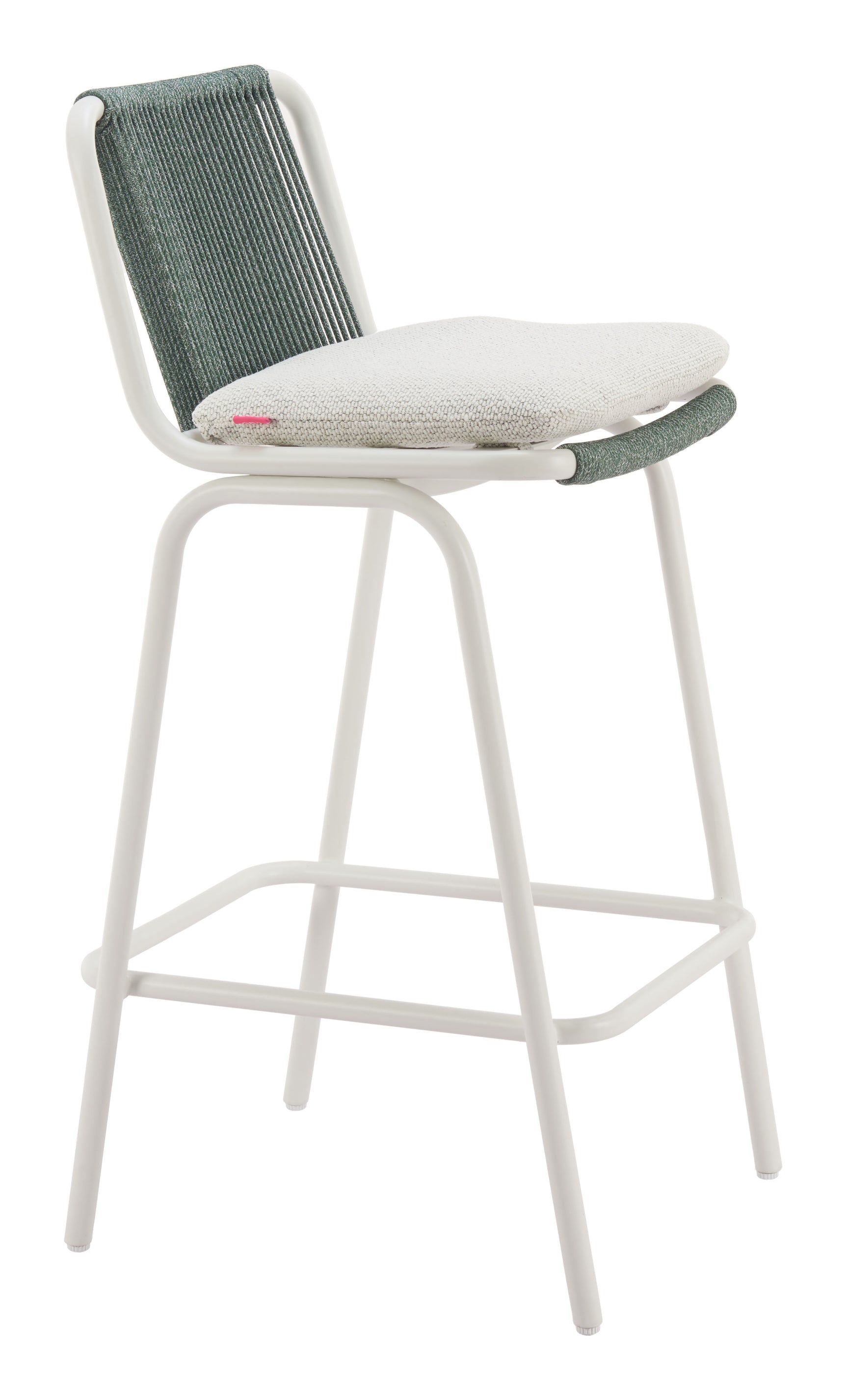 Luft White & Green Barstool (Set of 2)