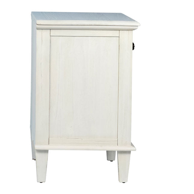 Lugano Whitewash 3-Drawers Nightstand - Ornate Home
