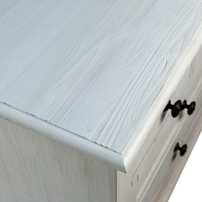 Lugano Whitewash 3-Drawers Nightstand - Ornate Home