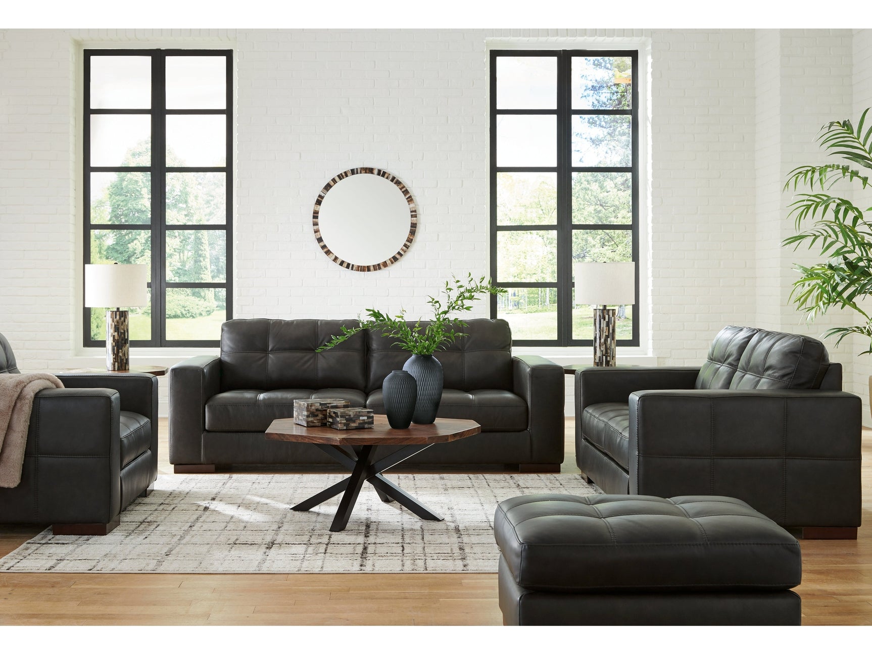 Luigi Thunder Sofa, Loveseat, Oversized Chair and Ottoman - Ornate Home