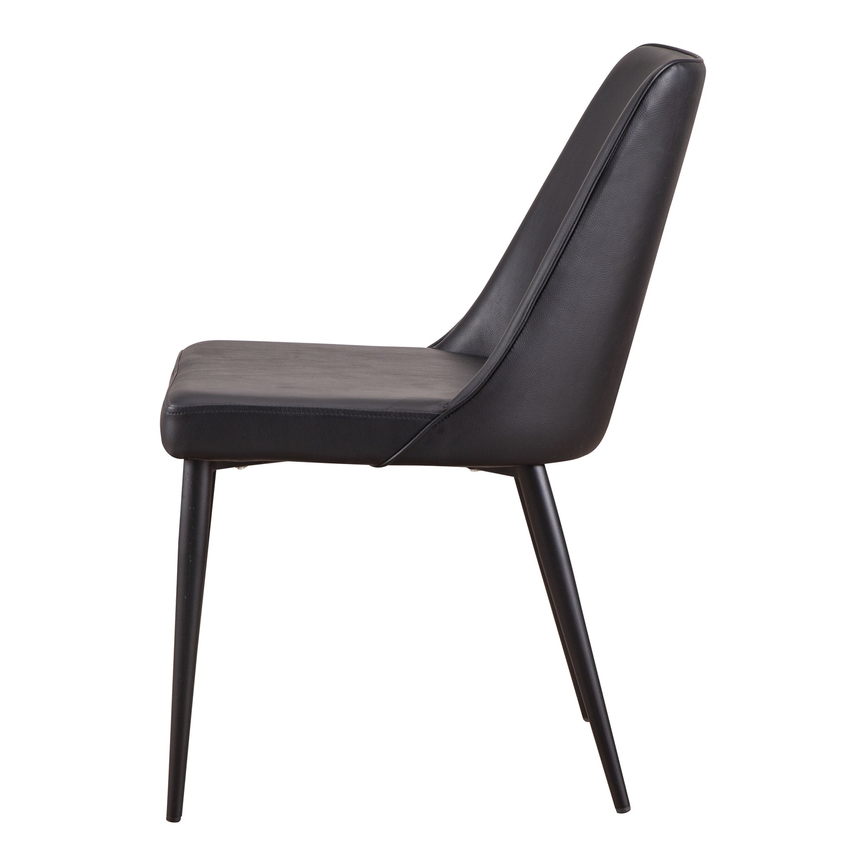 Lula Black Vegan Leather Dining Chair (Set of 2) - Ornate Home
