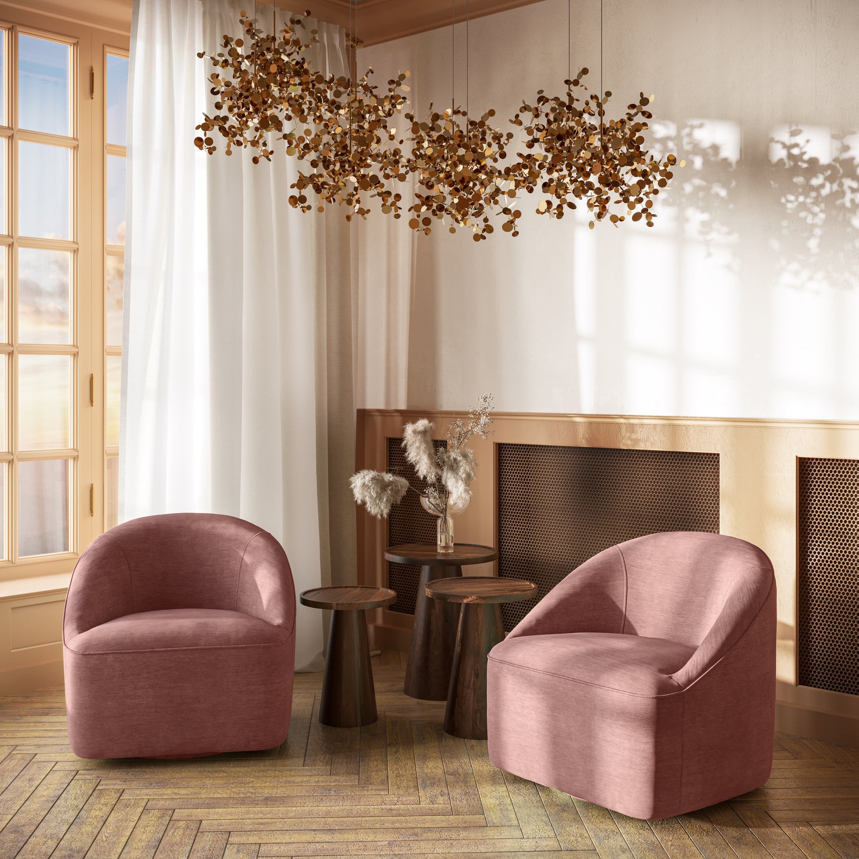 Lulu2 Lilac Lulu Swivel Accent Chair - Ornate Home