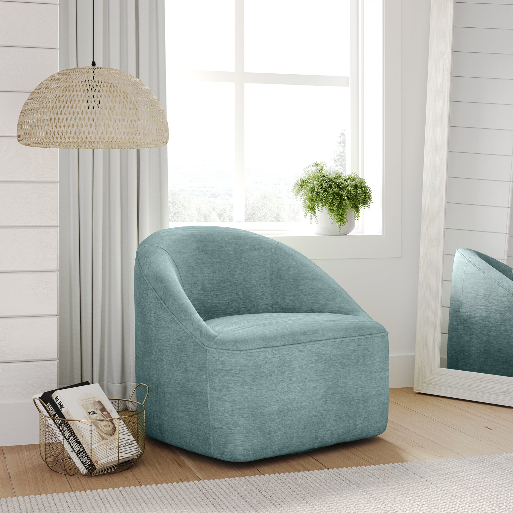 Lulu2 Teal Lulu Swivel Accent Chair - Ornate Home
