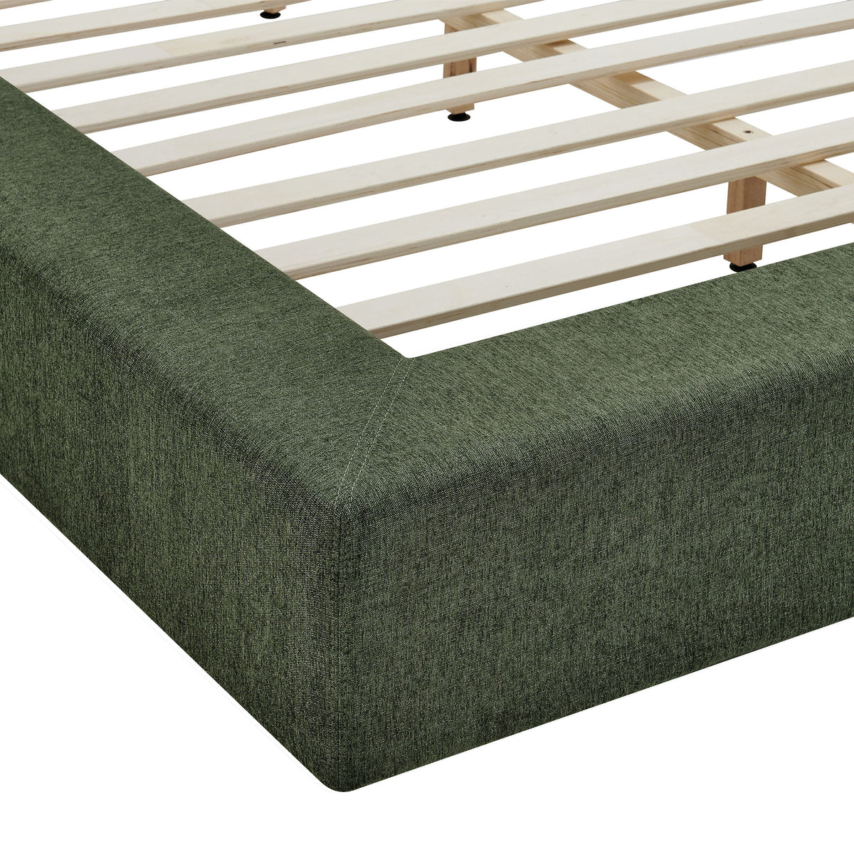 Luma Eucalyptus Chenille Upholstered King Platform Bed Frame - Ornate Home