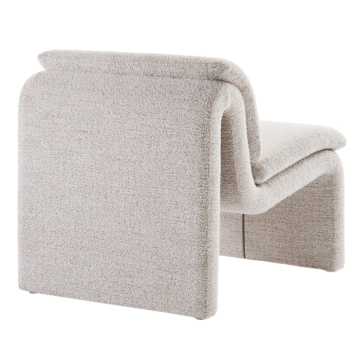 Lume Parchment Boucle Upholstered Armless Accent Chair - Ornate Home