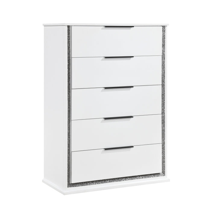 Lumin White 5pc Bedroom Set - Ornate Home