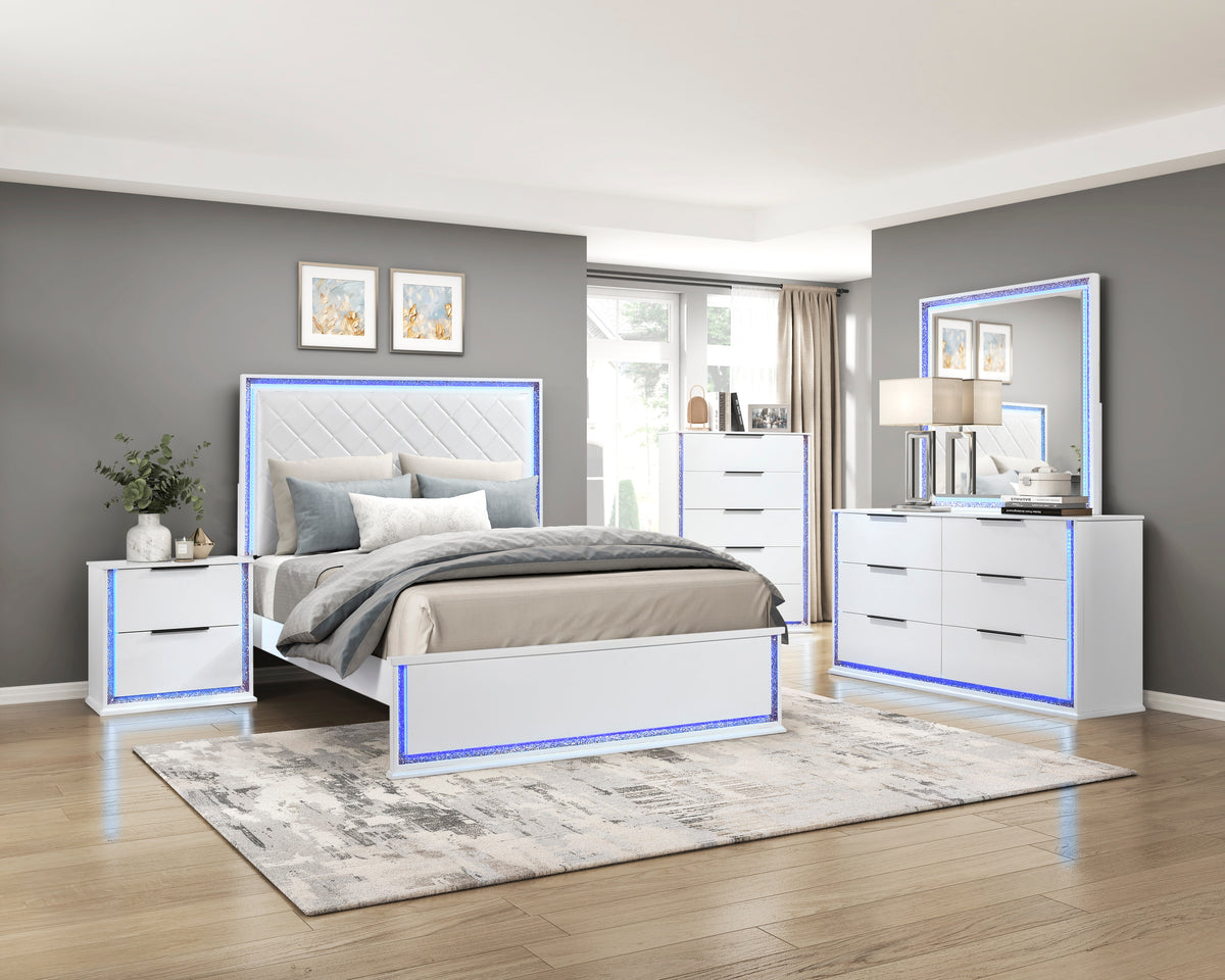 Lumin White California King Bed - Ornate Home