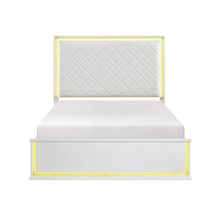 Lumin White Eastern King Bed - Ornate Home