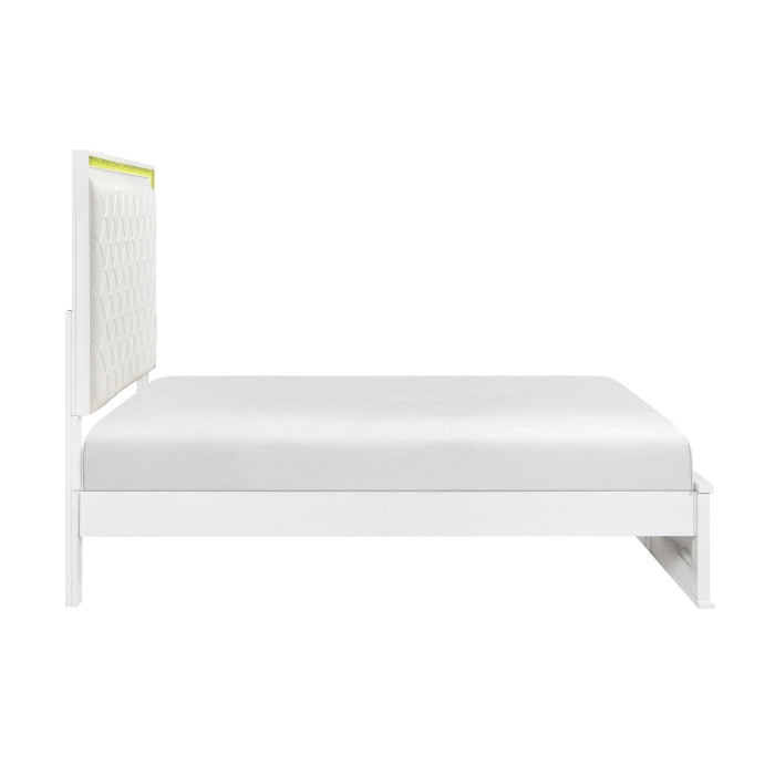 Lumin White Eastern King Bed - Ornate Home