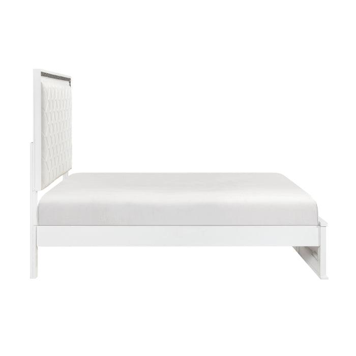 Lumin White Eastern King Bed - Ornate Home