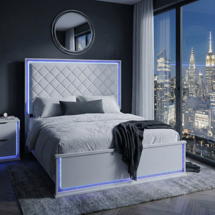 Lumin White Queen Bed - Ornate Home