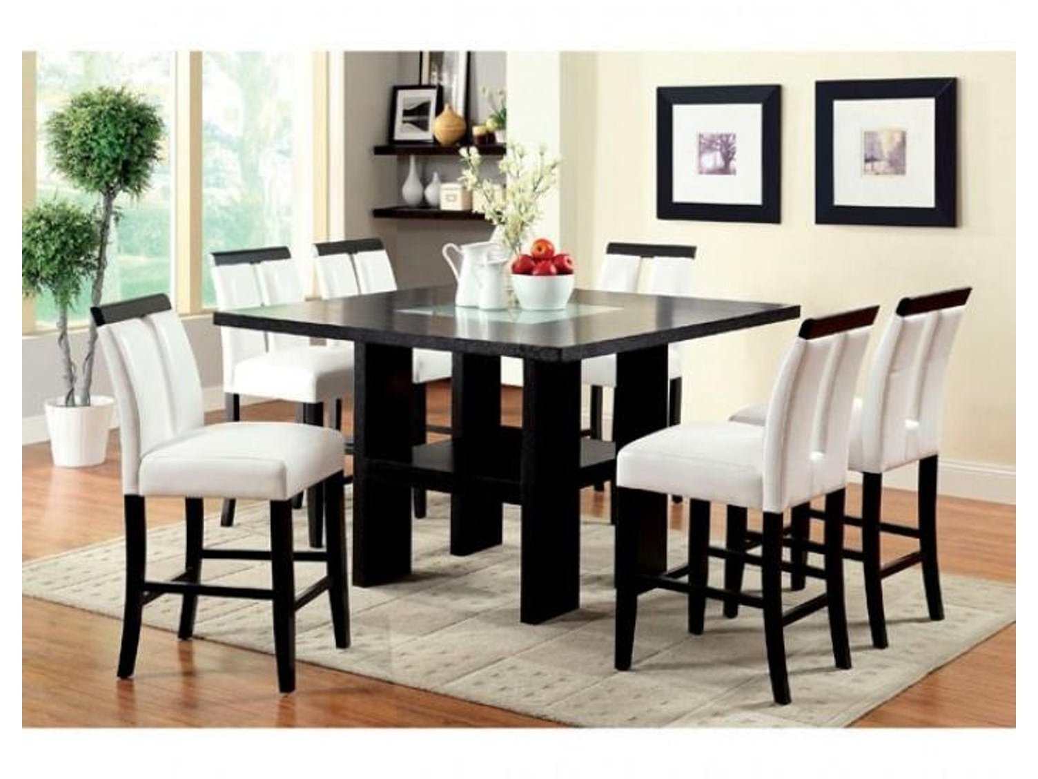 Luminar II Black Counter Ht Dining Room Set / 7pc - Ornate Home