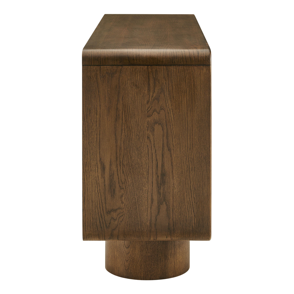 Lumo Walnut 4-Door Curved Wood Accent Cabinet - Ornate Home
