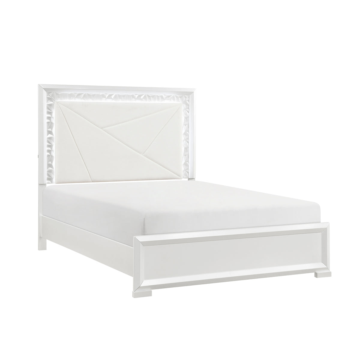 Luna White Queen Bed - Ornate Home