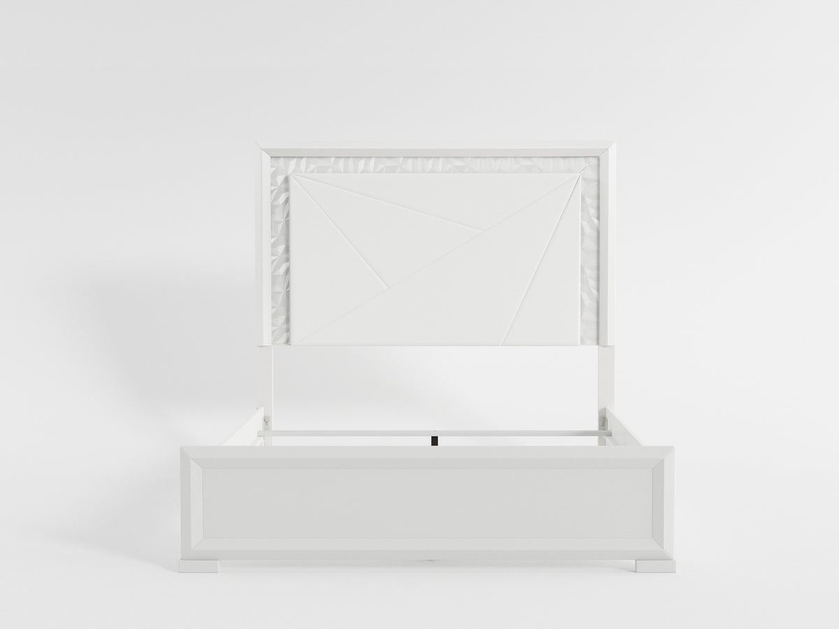 Luna White Queen Bed - Ornate Home