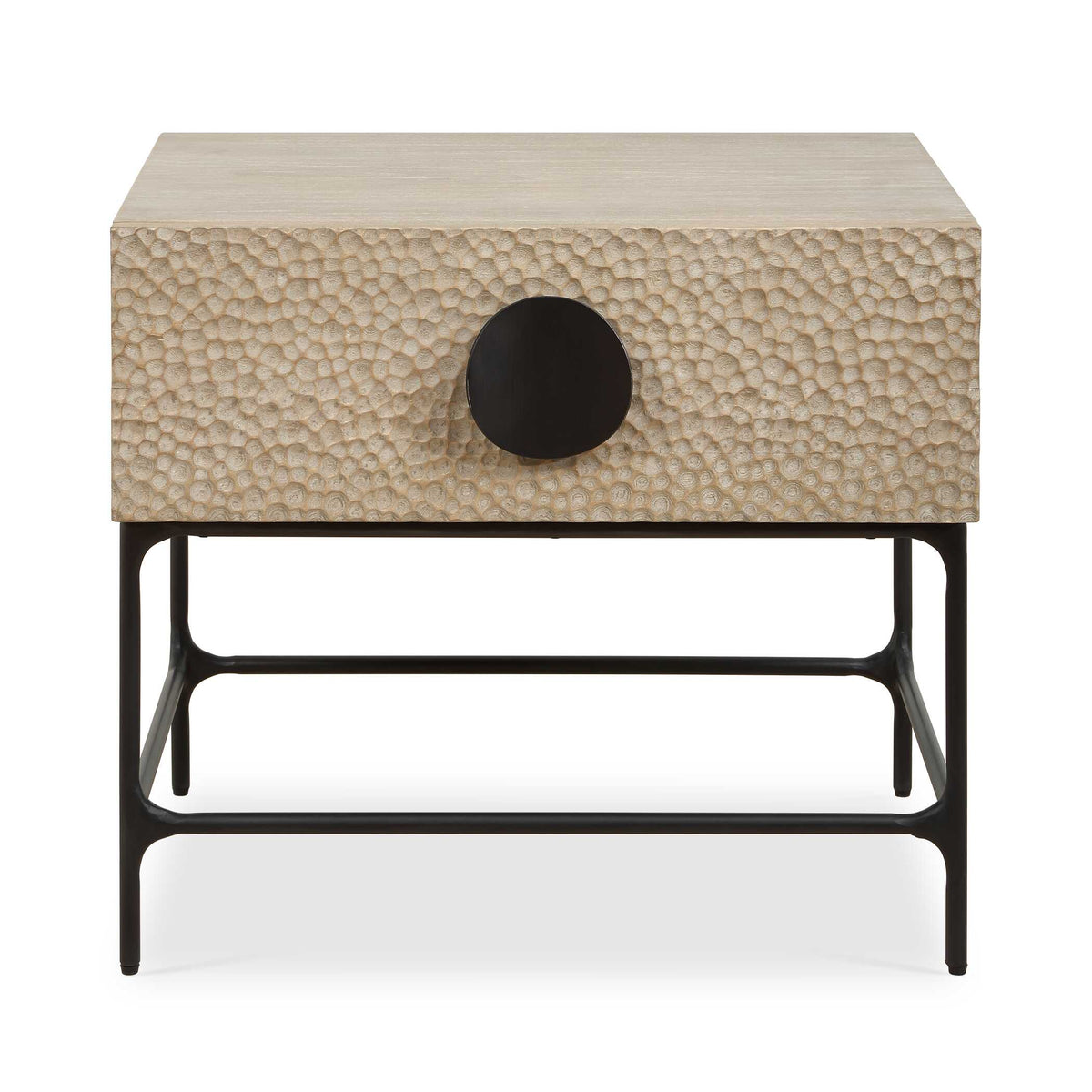 Lunar Black/Woodtone Wooden Side Table - Ornate Home