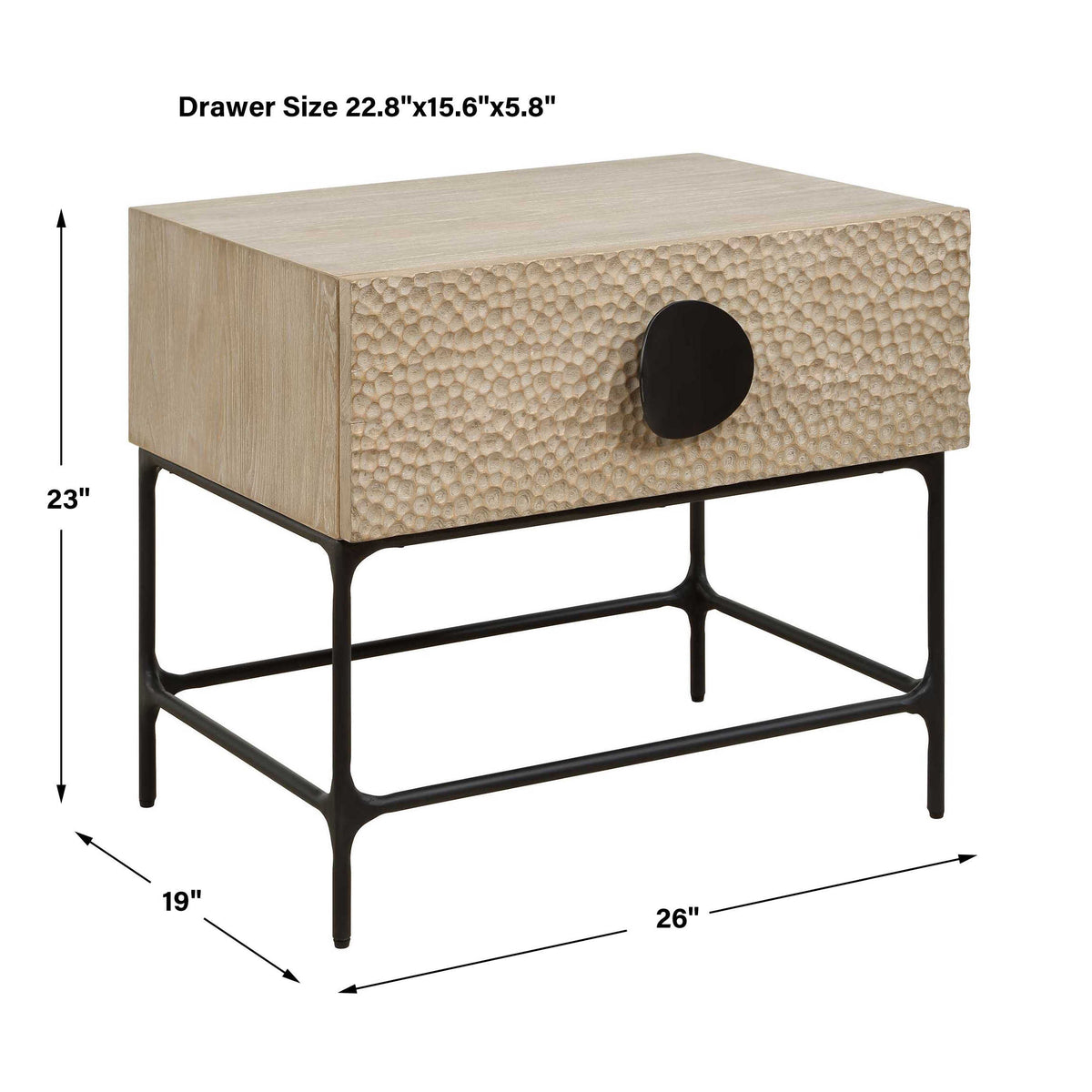 Lunar Black/Woodtone Wooden Side Table - Ornate Home