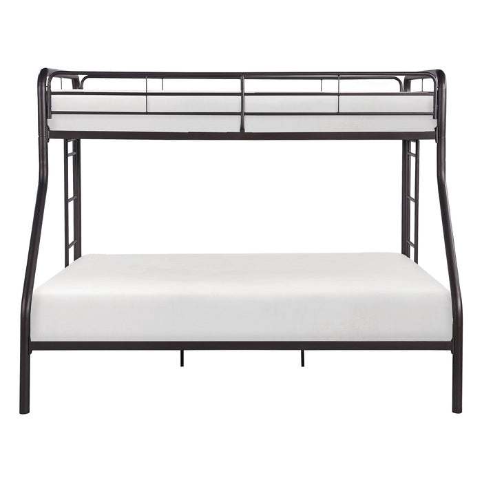 Lunar Dark Bronze Metal Twin/Full Bunk Bed - Ornate Home
