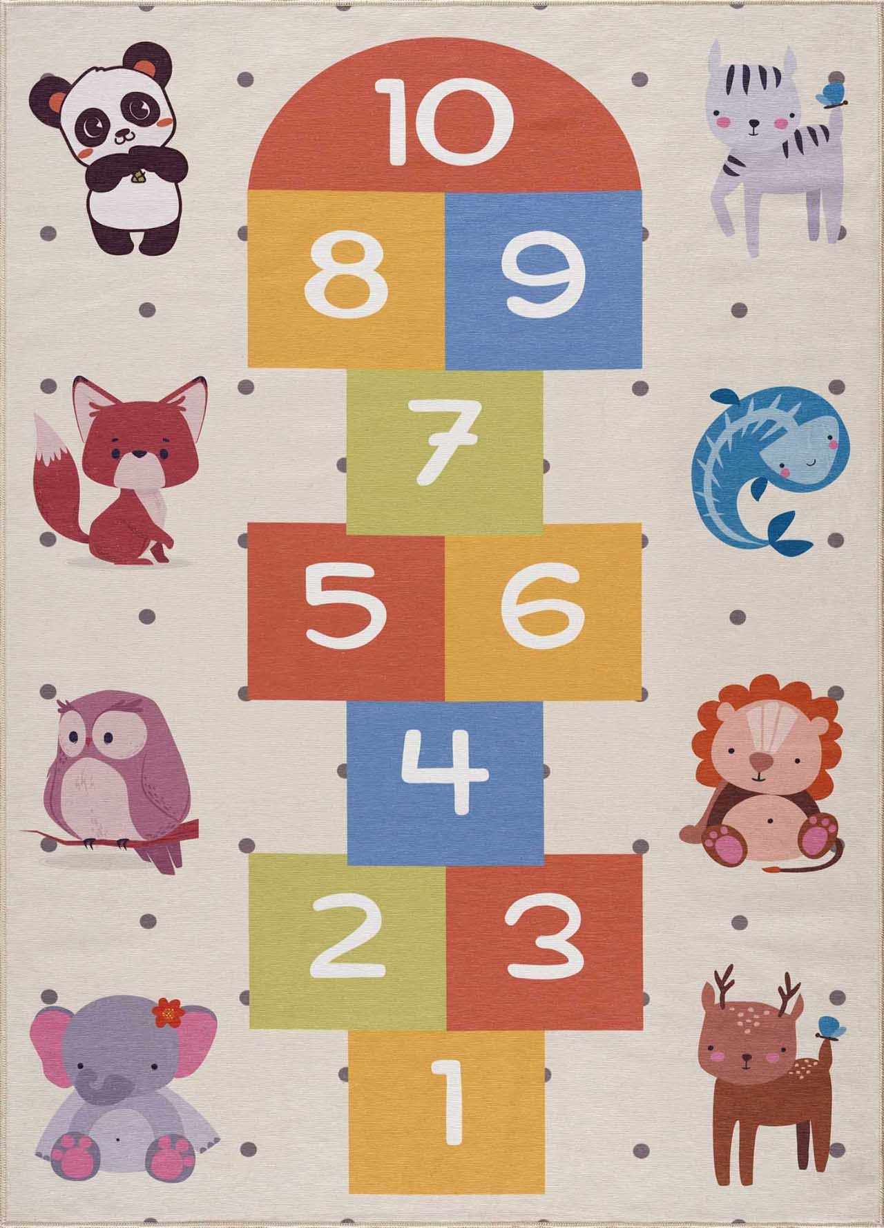 Lundy Washable Kids Hopscotch Colorful Rug - Ornate Home
