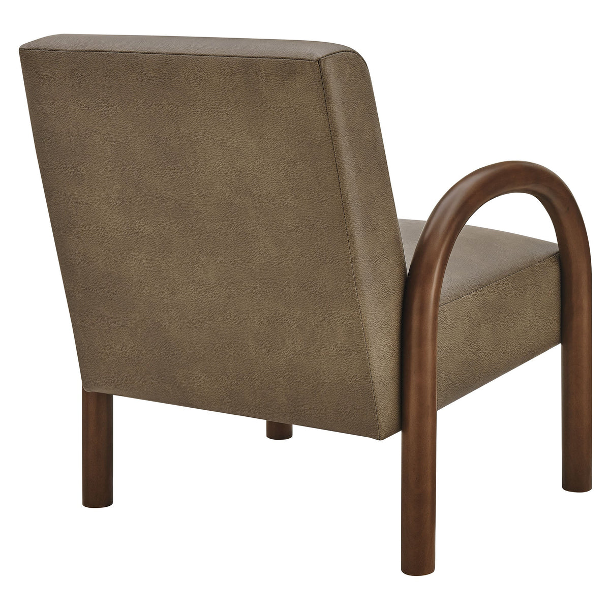 Lunet Mushroom Faux Leather Upholstered Accent Chair - Ornate Home