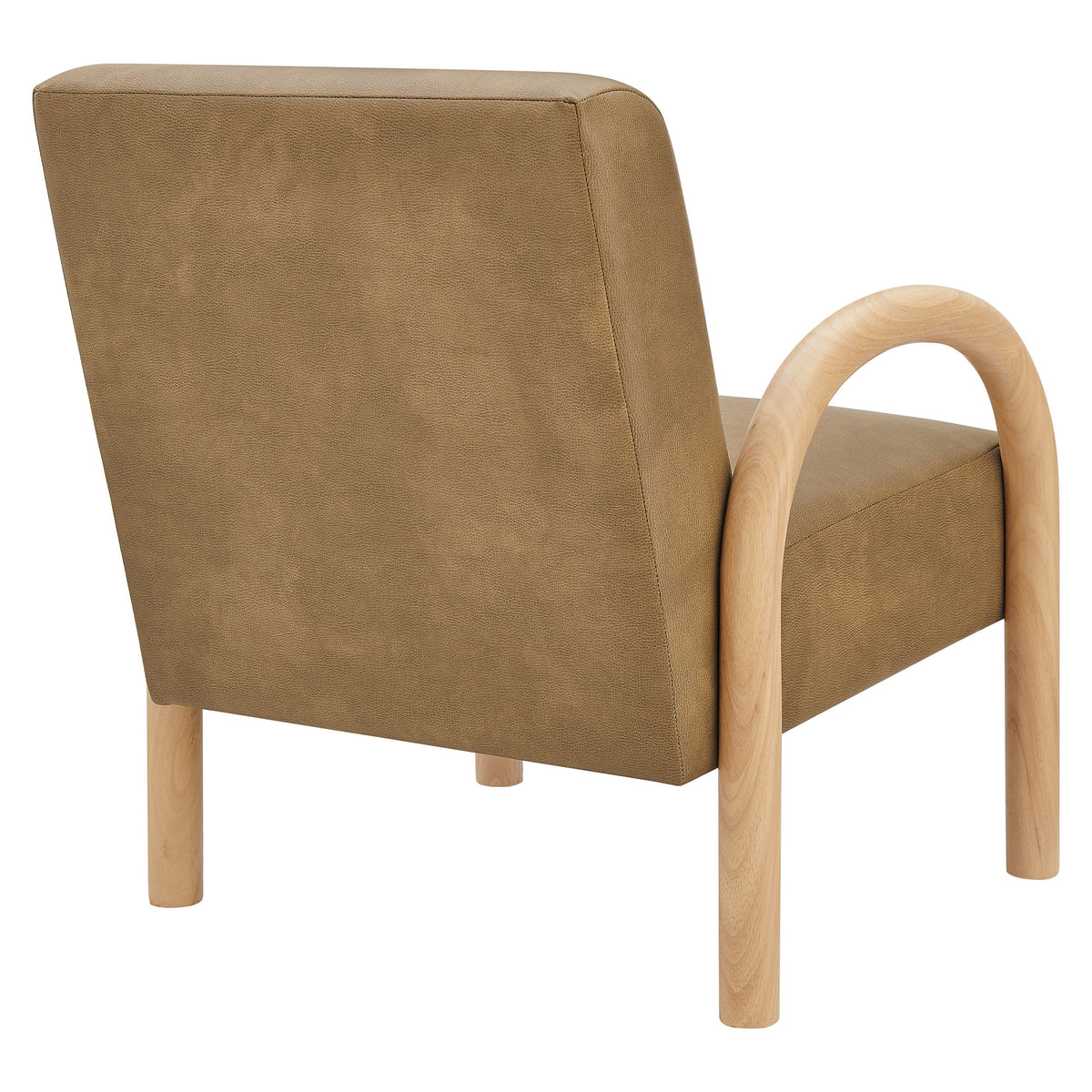 Lunet Toast Faux Leather Upholstered Accent Chair - Ornate Home