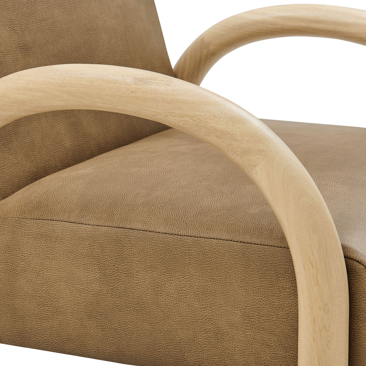 Lunet Toast Faux Leather Upholstered Accent Chair - Ornate Home