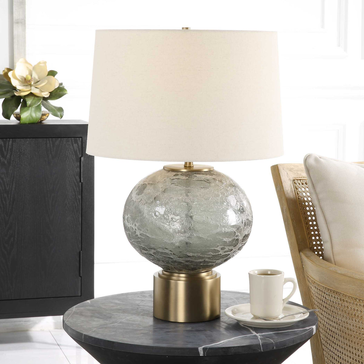 Lunia Gray Glass Table Lamp - Ornate Home
