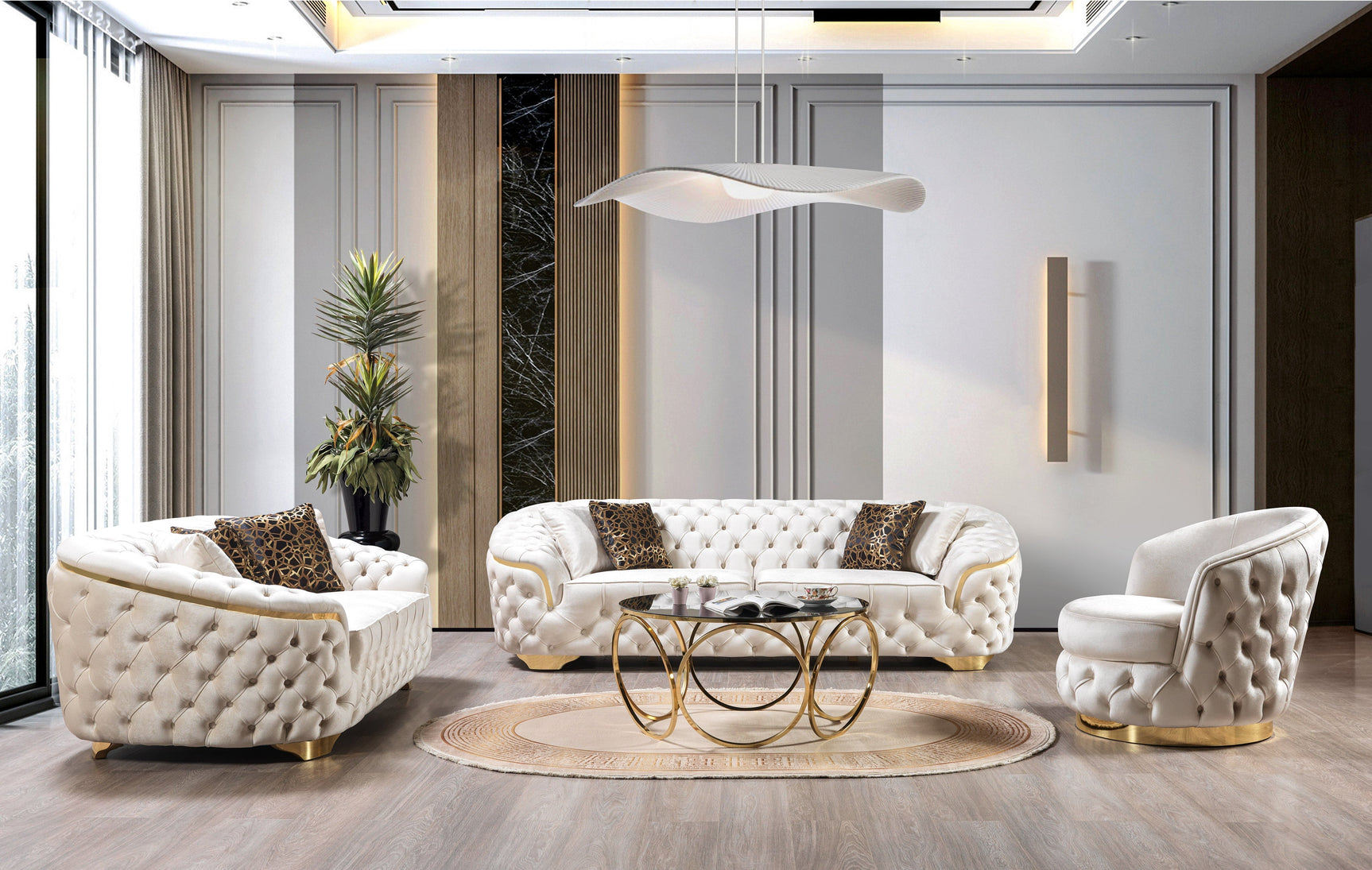 Lupino Ivory Velvet Chair - Ornate Home