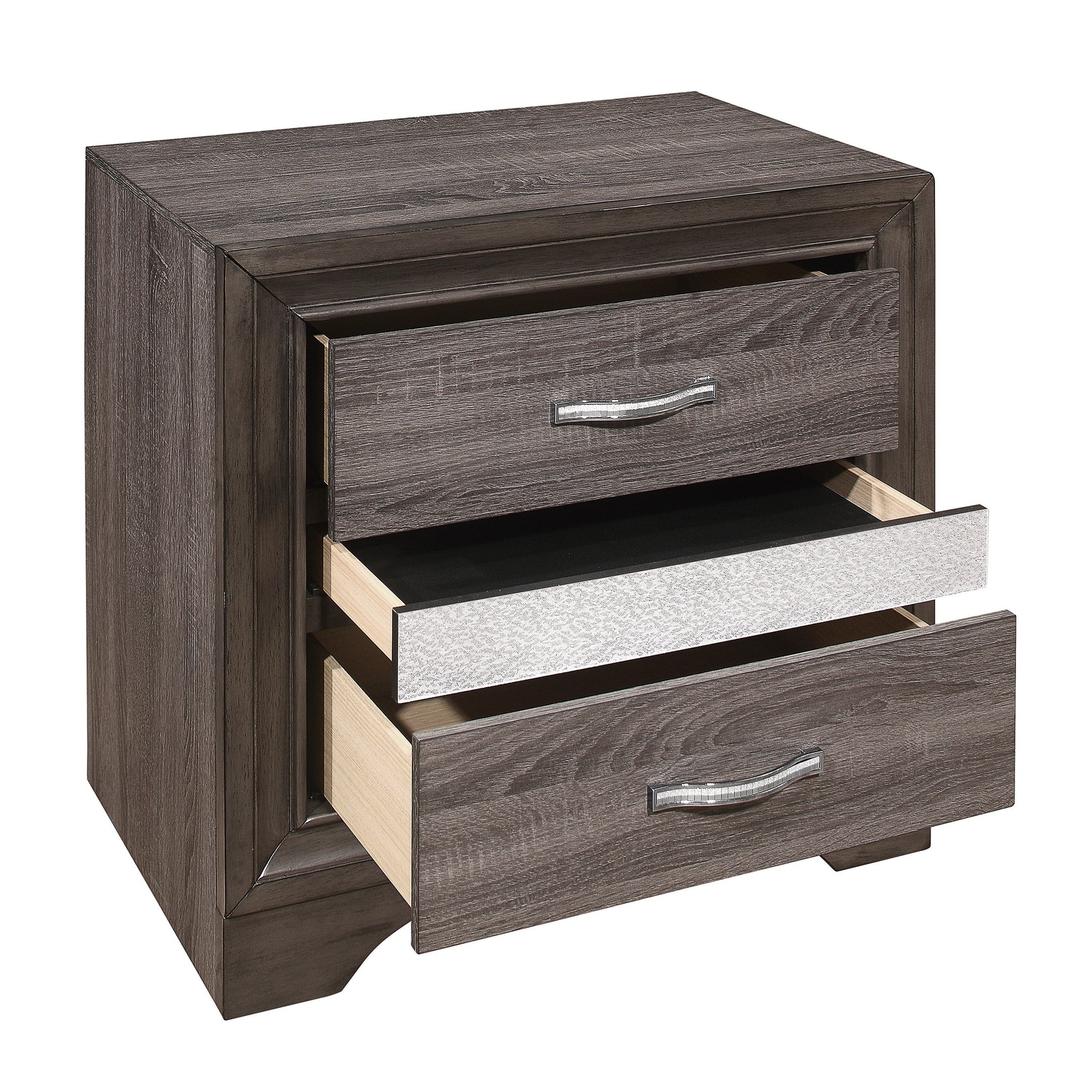 Luster Gray Nightstand - Ornate Home