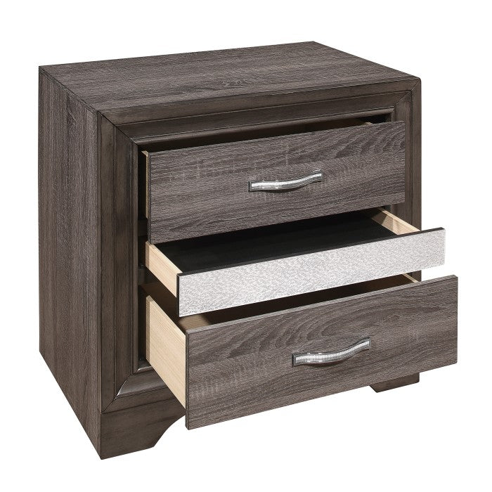 Luster Gray Nightstand - Ornate Home