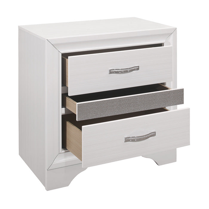 Luster White Nightstand - Ornate Home