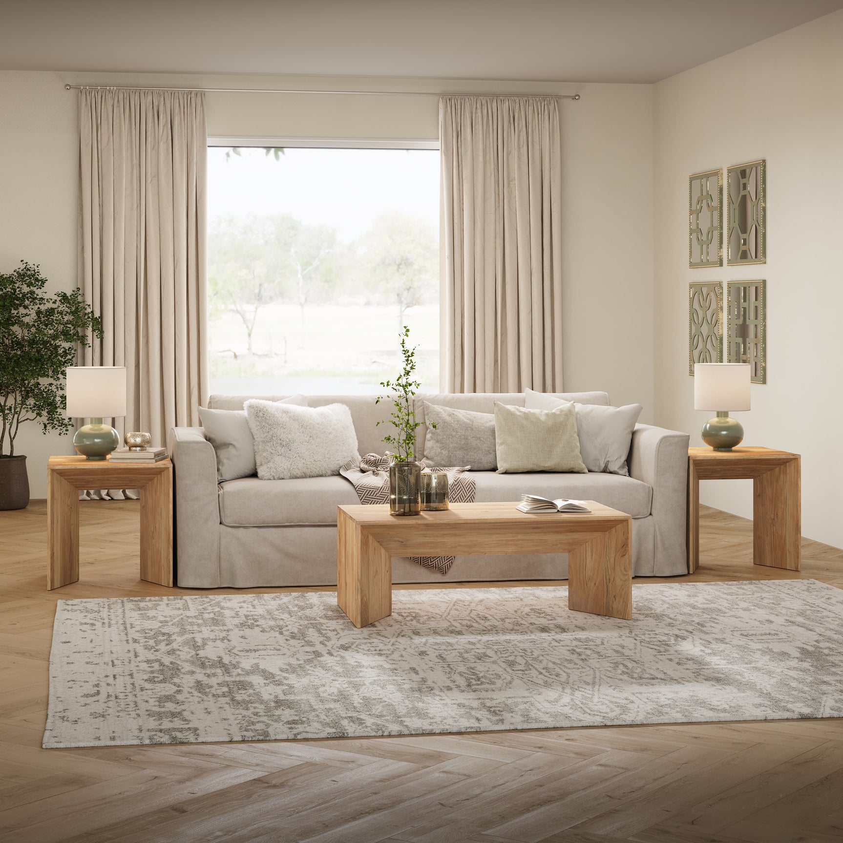 Lux Natural End Table - Ornate Home