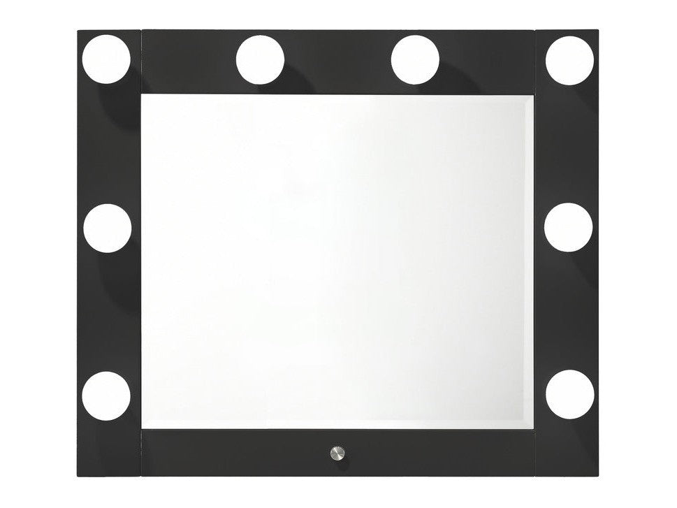 Luxo Black Vanity Top Mirror w/ LED - Ornate Home