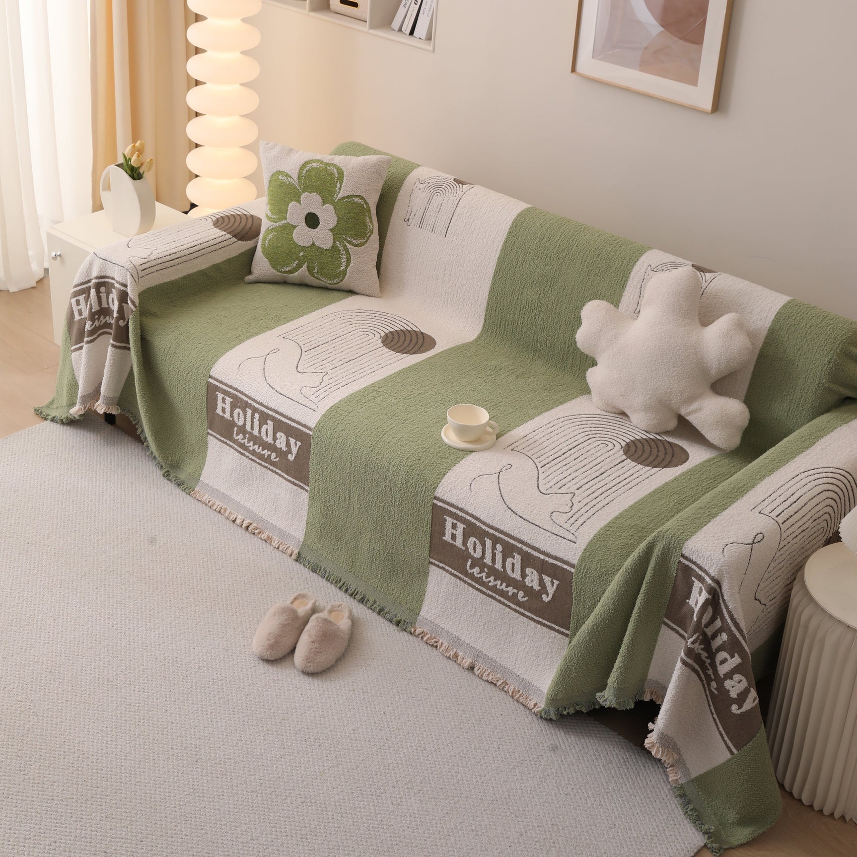 Luxury Cozy Cotton Sofa Blanket Cover Furniture Slipcovers for Most Shape Sofas - Ornate Home