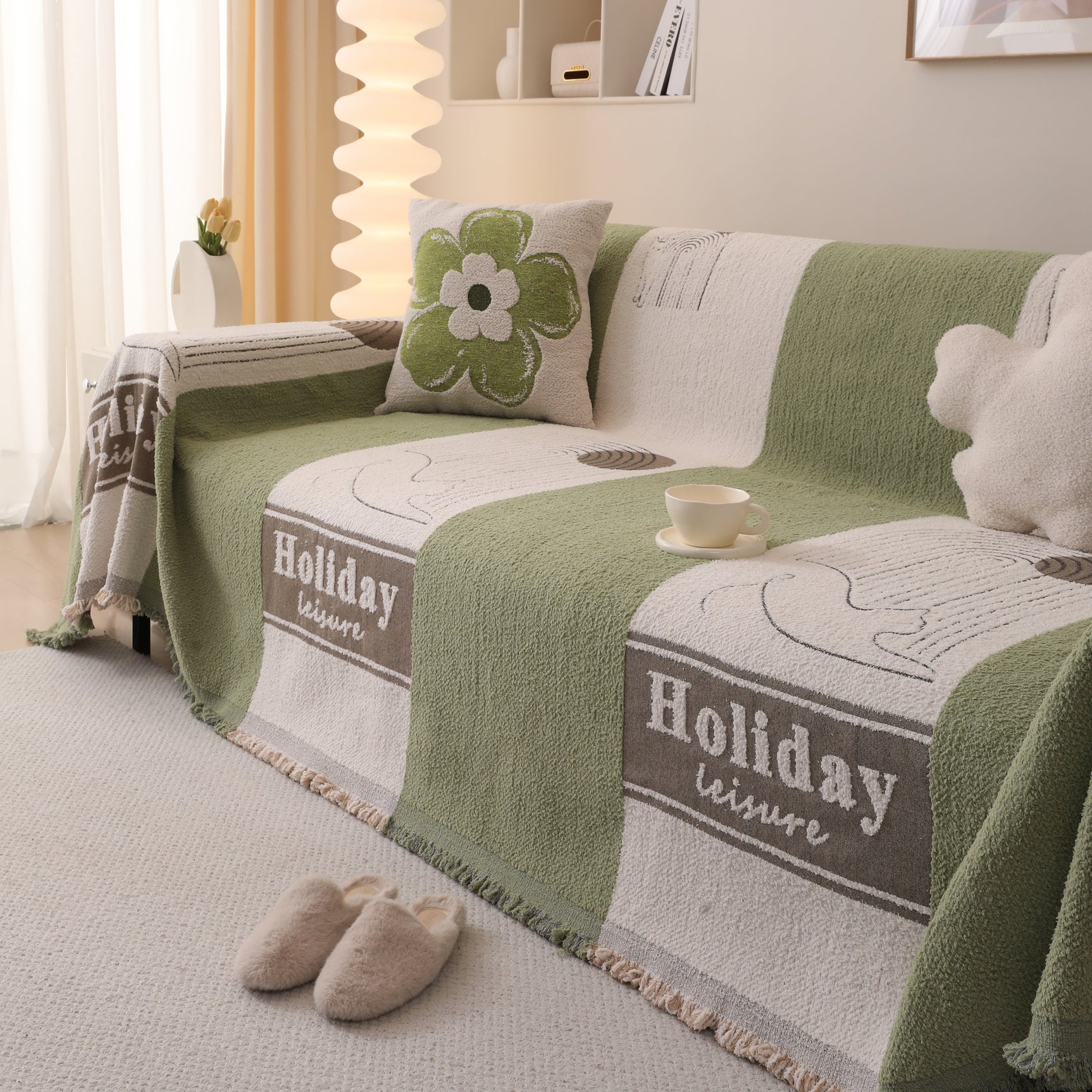 Luxury Cozy Cotton Sofa Blanket Cover Furniture Slipcovers for Most Shape Sofas - Ornate Home