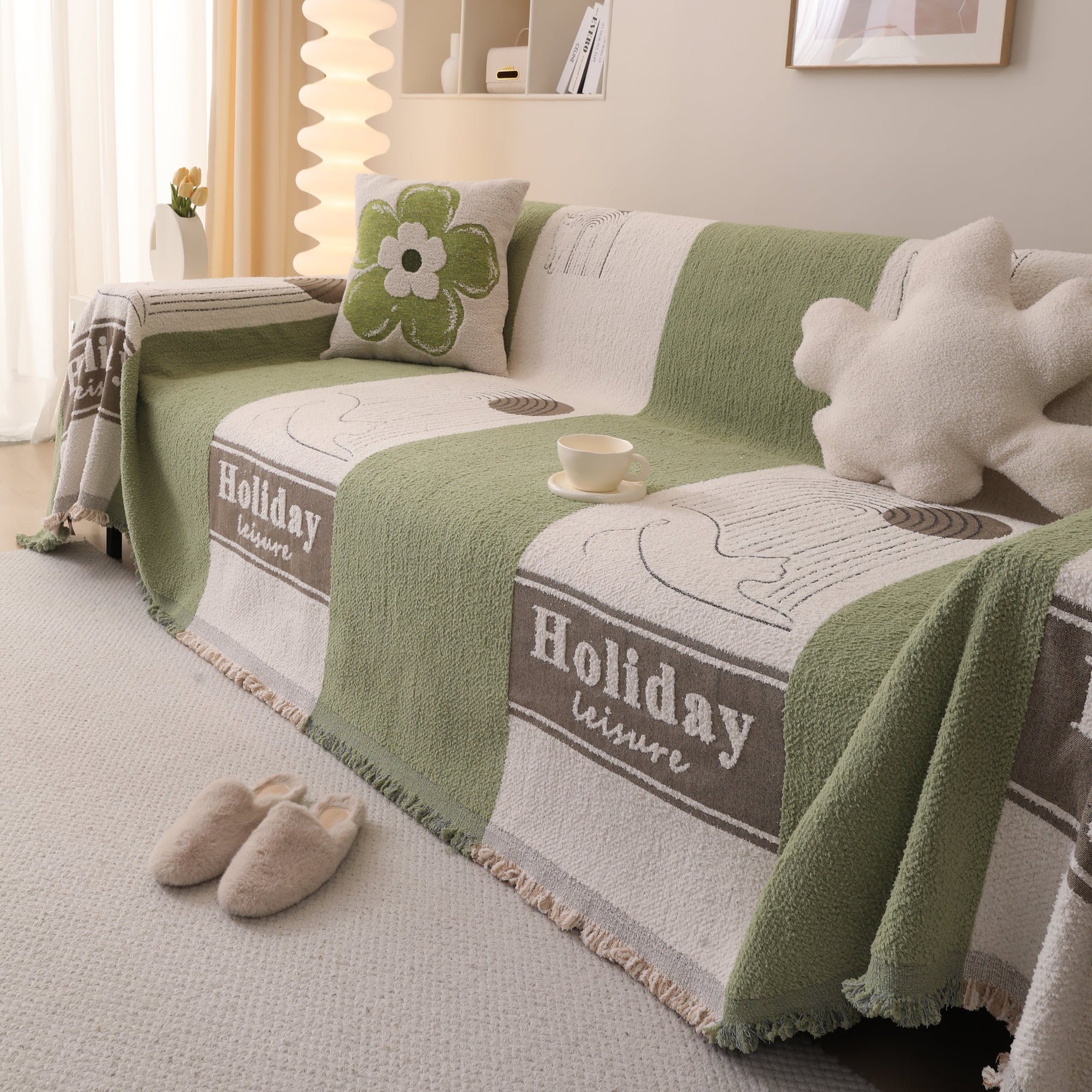 Luxury Cozy Cotton Sofa Blanket Cover Furniture Slipcovers for Most Shape Sofas - Ornate Home