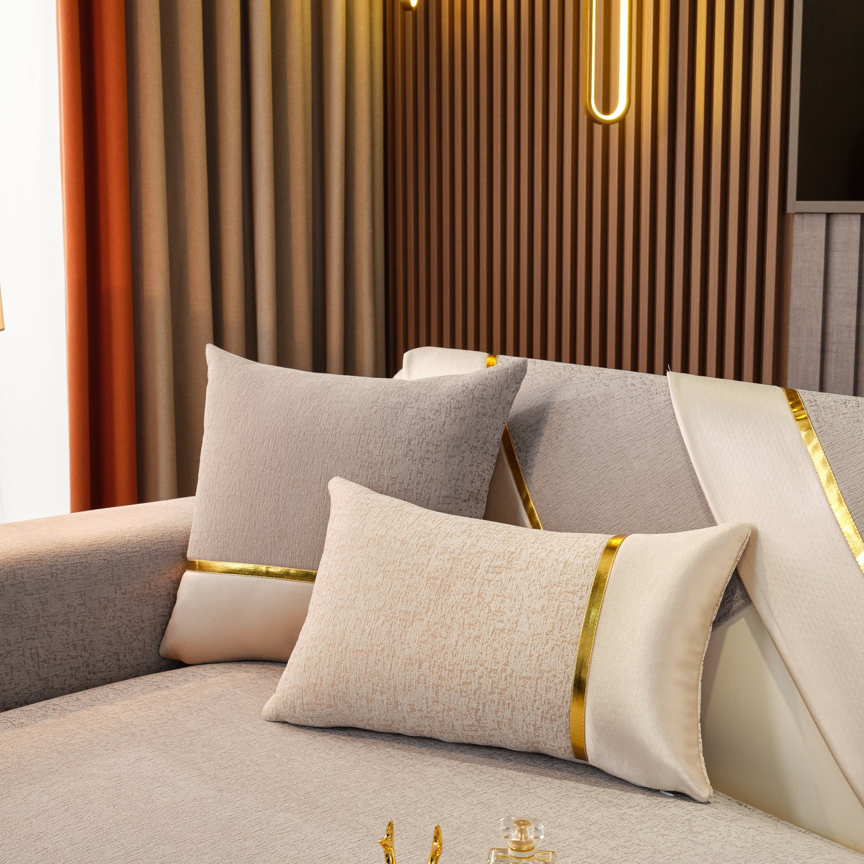Luxury Leather Couch Protectors with Chenille Sofa Towel Covers, Non-Slip and Washable, Modular Couch Covers - Ornate Home