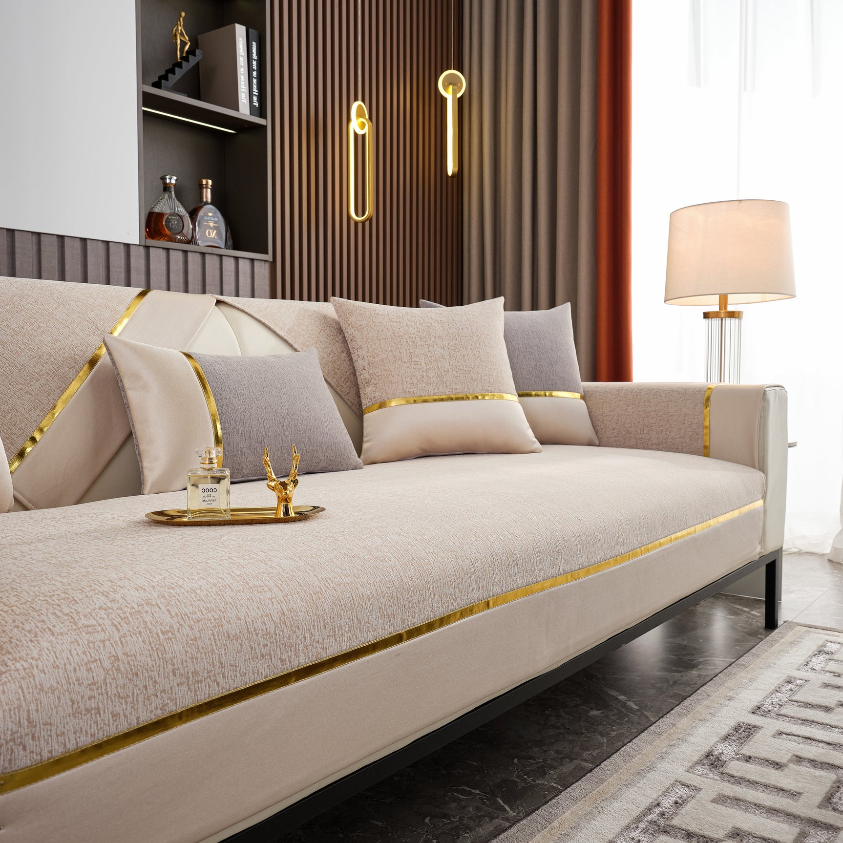 Luxury Leather Couch Protectors with Chenille Sofa Towel Covers, Non-Slip and Washable, Modular Couch Covers - Ornate Home