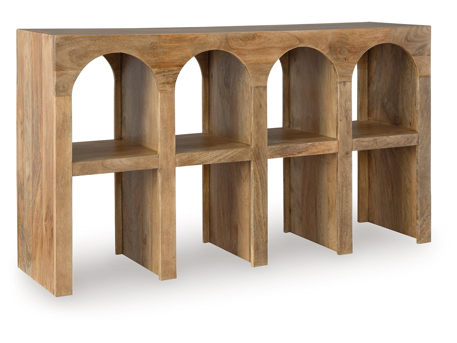 Luzmanacy Natural Brown Console Sofa Table (Online Special Price) - Ornate Home
