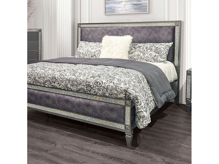 Lyanne Gray Queen Bed - Ornate Home