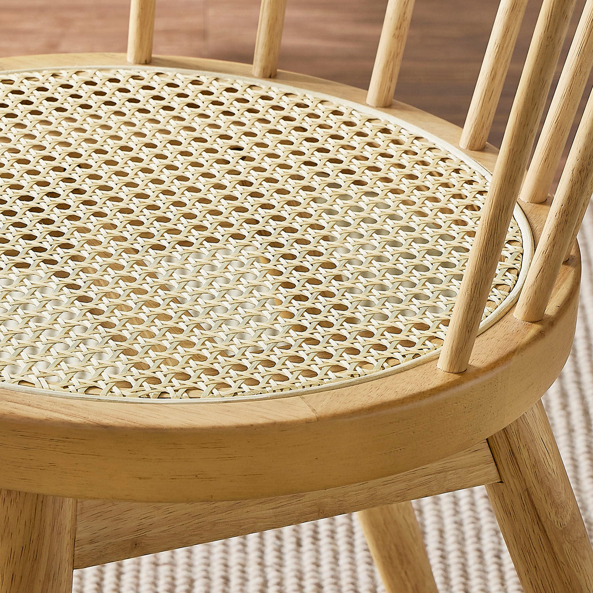 Lykke Natural Curved Spindle Back Dining Chairs (Set of 2) - Ornate Home