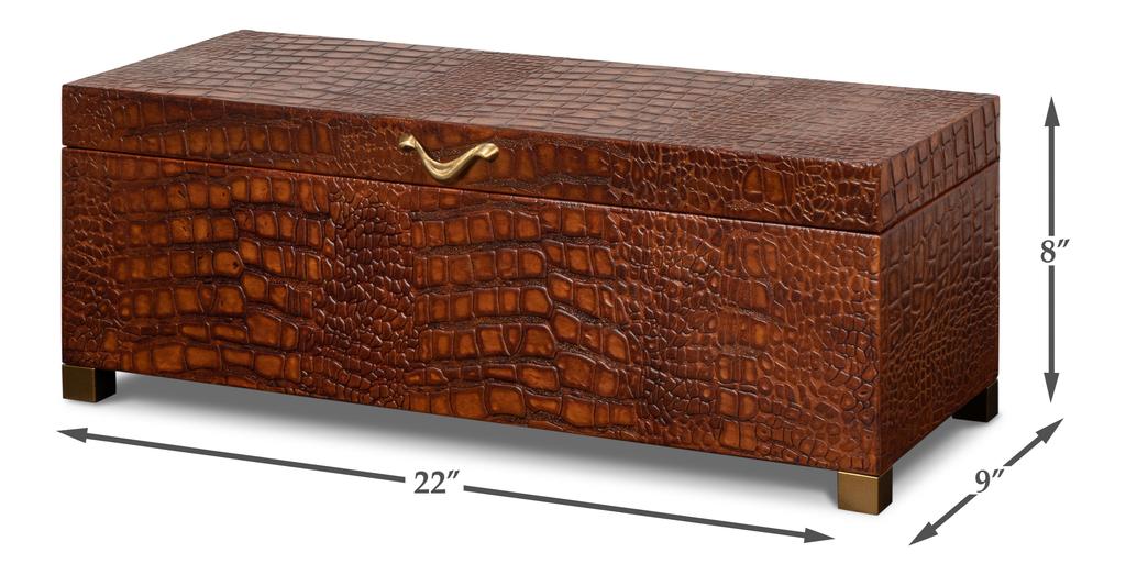 Lyle Brown Leather Box - Ornate Home