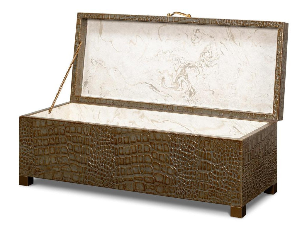 Lyle Green Leather Box - Ornate Home