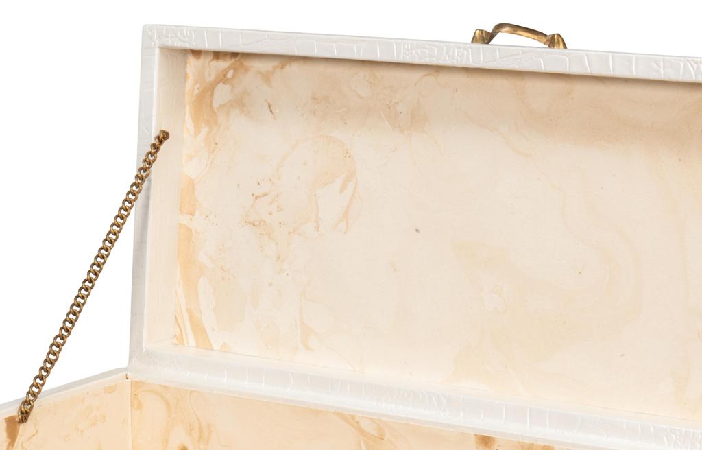 Lyle Ivory Leather Box - Ornate Home