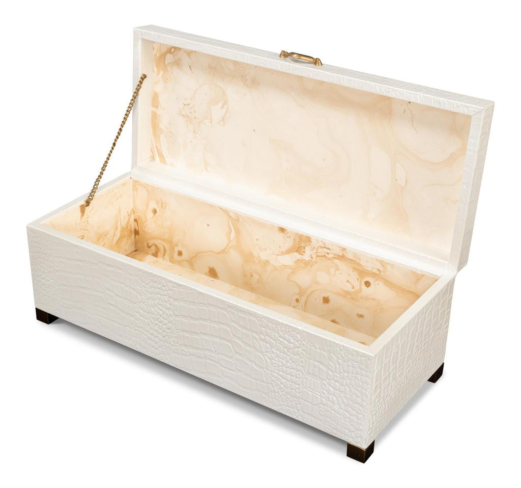 Lyle Ivory Leather Box - Ornate Home